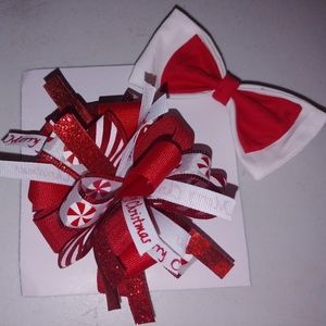 Custom girls Christmas bows and bow ties
